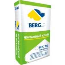 Клей для газобетонных блоков МК30, ЗИМНИЙ, 25 кг (упак-48 шт) BERGhome